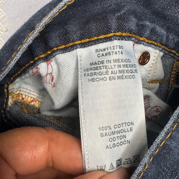 True Religion Acid Wash Denim Size 33 Jeans 100% Cotton Made In Mexico. - Picture 11 of 11